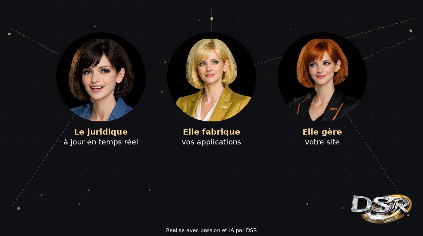Les trois égéries DSR : Dysia, Sérys et Rylia, trois assistantes IA spécialisées